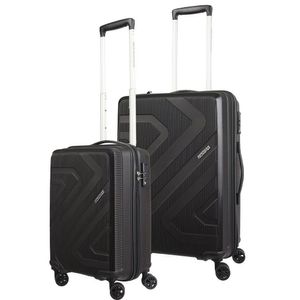 Conjunto De Malas Em Polipropileno American Tourister Camboriu Cadeado Tsa Rodas 360 2pcs P-M Preto