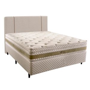 Cama Box Casal com Cabeceira Herval Amore com Molas Ensacadas, 67x138x188 cm