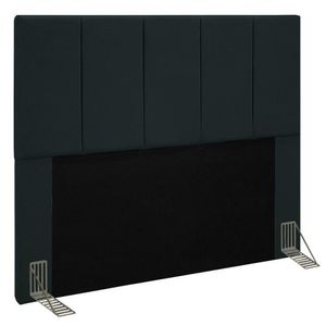 Cabeceira Cama Box Casal 140cm Pérola D10 Suede Preto