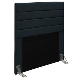 Cabeceira Cama Box Solteiro 90cm Rubi D10 Suede Preto