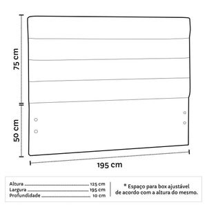 Cabeceira Casal King 195cm Linho Cinza D´monegatto