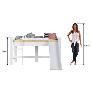 Cama Elevada Com Escorregador B1001 Branco - Completa Móveis