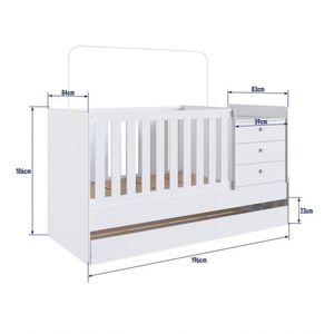 Berço Mini Cama Com Auxiliar Certificado Pelo Inmetro Bb690 Branco - Completa Móveis