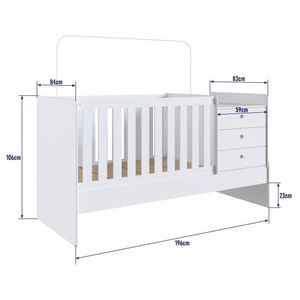 Berço Mini Cama Multifuncional Certificado Pelo Inmetro Bb680 Branco - Completa Móveis