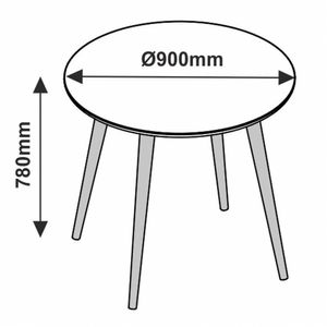 Mesa De Jantar Redonda 90cm 4 Lugares Tampo De Vidro Veneza C14 Branco - Mpozenato