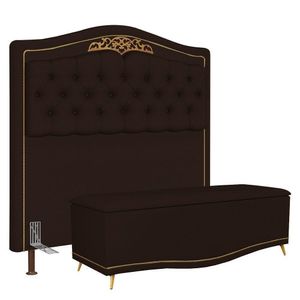 Cabeceira Cama Box Casal 140Cm Corano Marrom Escuro