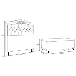 Cabeceira Cama Box Casal 140Cm Corano Marrom Escuro