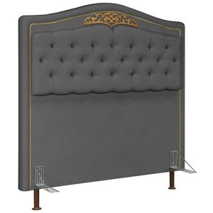 Cabeceira Cama Box Casal 140Cm Suede Chumbo