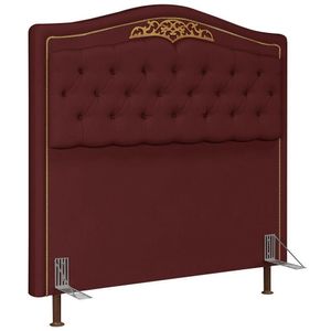 Cabeceira Cama Box Casal 140Cm Suede Vinho