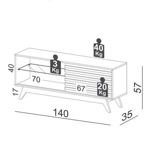 Rack Bancada Para Tv Até 55'' 140Cm 1 Porta 100% Mdf R514 Off White/Nobre