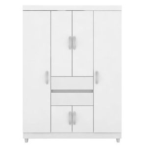 Guarda Roupa Casal 6 Portas 2 Gavetas Branco/Rosa