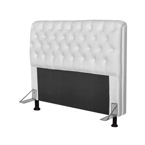 Cabeceira Paris Box Casal 195cm Paris Corino Branco