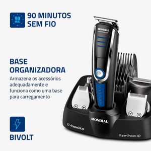 Aparador de Pelos Super Groom 10 Mondial BG-03