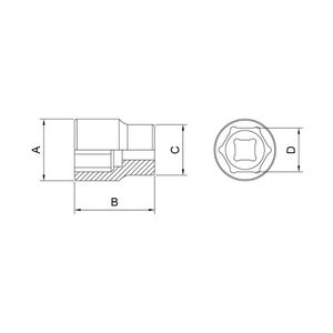 Soquete Sextavado em Aço Cromo Vanadio 24 mm - Encaixe 1/2" Tramontina PRO