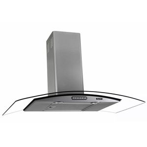 Coifa de Parede Vidro Curvo Terim 90 cm Inox 127V