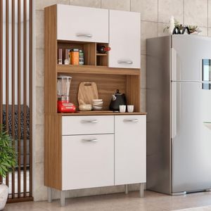 Kit Cozinha Compacta 4 Portas 1 Gaveta Malta D02 Amendola-branco