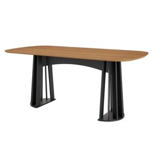 Mesa De Jantar Retangular 6 Lugares Lanna preto Fosco