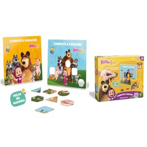 Masha e o Urso Complete a Paisagem 16 peças - Divertoys