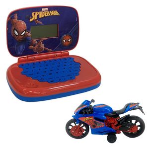 Kit Homem-Aranha - Laptop Infantil Bilíngue + Moto Roda Livre Webcycle