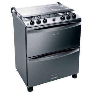 Fogão a Gás de Piso 5 Bocas Duplo Forno BFD5NCR Brastemp