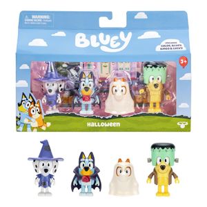 Kit de 4 Bonecos Colecionáveis 6cm Bluey - Halloween