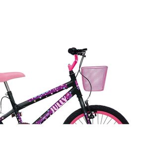 Bicicleta Colli Jully Aro 20 Freio V-Brake Quadro 20 - Preto Fosco com Rosa