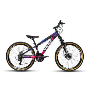 Bicicleta Vikingx Tuff Aro 26 Vmaxx Freio A Disco Mec Cambios Shimanos 21v Preto Rosa