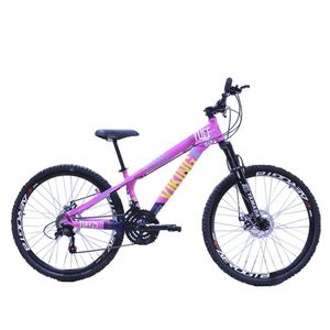 Bicicleta Viking Tuff25 Aro Aero 26 Disco Freio Disc 21 Vel Cambios Importados Rosa Neon Azul Marinho