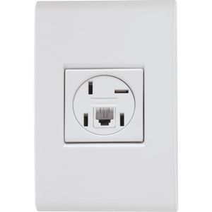 Conjunto 4x2 com 1 Tomada Telefone 4P e RJ11 Tramontina Liz Branco