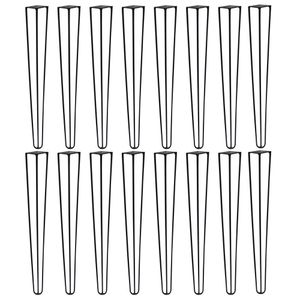 Kit 16 Pés de Metal 60 CM Hairpin Legs Mesa de Canto Aparador Preto G41