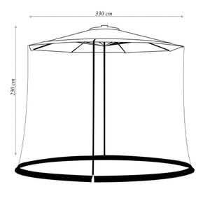 Ombrelone Externo Cobertura 330cm c/Mosquiteiro Estrutura em Aço c/Manivela Bege G31 - Gran Belo
