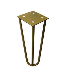 Kit 14 Pés de Metal 15 CM Hairpin Legs Mesas de Centro Puffs Dourado G41