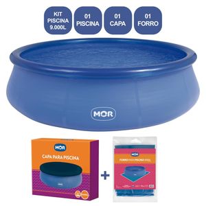 Kit Piscina Circular Inflável 9.000 L MOR