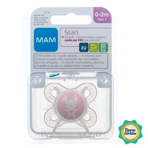 Chupeta Start 0 a 2 Meses Rosa Claro - MAM Baby