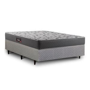 Cama Box de Casal Herval Black de Espuma Alto Suporte, 64x138x188 cm