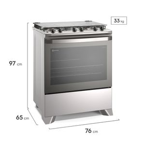 Fogão 5 Bocas Electrolux Efficient, PerfectCook e VaporBake, Cinza - FE5IC - Cinza
