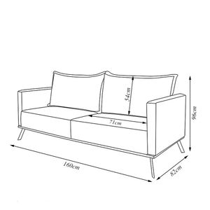 Sofá Living 2 Lugares com Pés de Ferro Almofadas Soltas 160cm Saiph Bouclê Cinza G63 - Gran belo