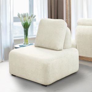 KIt 2 Poltronas Decorativas Santiago Sala de Estar Pés em Madeira Bouclê Branco G89 - Gran Belo