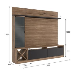Rack com Painel TV 50" Multimóveis CR25136 Montana/Grafite