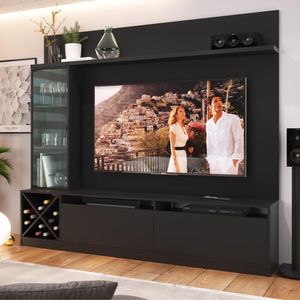 Rack com Painel TV 50" Multimóveis CR25136 Preto