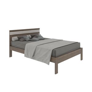 Cama de Casal para Colchão 138 x 188 cm Multimóveis CR35013 Nogal/Branca