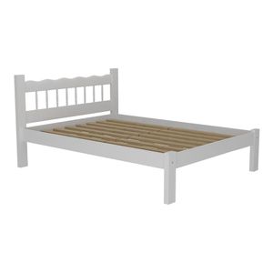 Cama Casal Madeira Maciça para Colchão 128/138X188cm Capri Multimóveis CR4140 Branca