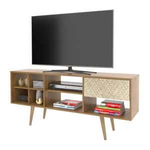 Rack TV 42" com 1 Gaveta Multimóveis CR45006 Natural/Palha