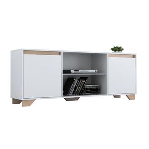 Rack TV 60" 2 Portas 180cm Multimóveis CR45102 Branco/Siena