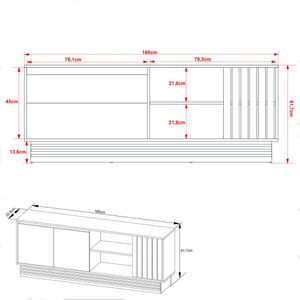 Rack TV 64" com 2 Portas Multimóveis CR45113 Natural/Palha
