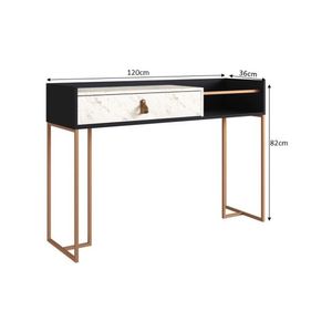 Aparador Buffet 120cm com 1 Gaveta Multimóveis CR50036 Preto/Volakas