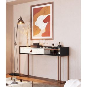 Aparador Buffet 120cm com 1 Gaveta Multimóveis CR50036 Preto/Volakas