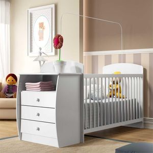 Berço Cômoda para Colchão 60 x 130 cm  Rafael Multimóveis FG0516 Branco