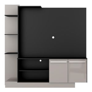 Estante com Suporte para TV até 55" Multimóveis Denver FG3069 Preta/Lacca Fumê