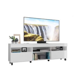 Rack com Rodízios para TV até 65" Multimóveis Paris FG3325 com 2 Portas Branco